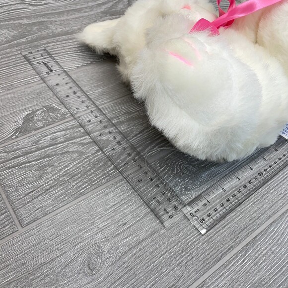 1986 Vintage World of Smile Plush Bunny Rabbit White Soft Fluffy Stuffed Animal - Picture 8 of 8